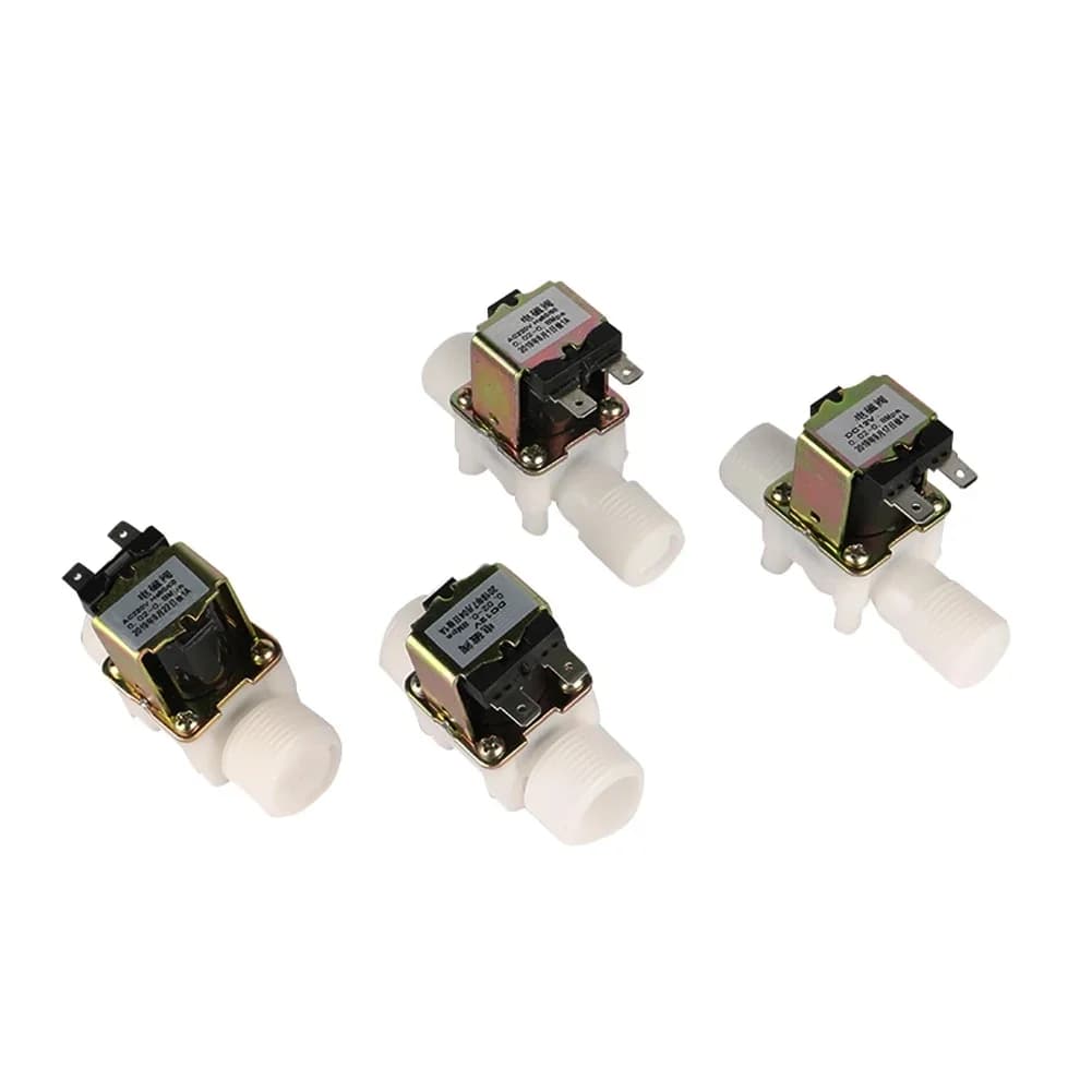Électrovanne en plastique 1/2 "3/4", 12V 220V, distributeur magnétique de Machine à laver, interrupteur de contrôleur de pression pneumatique d'eau potable