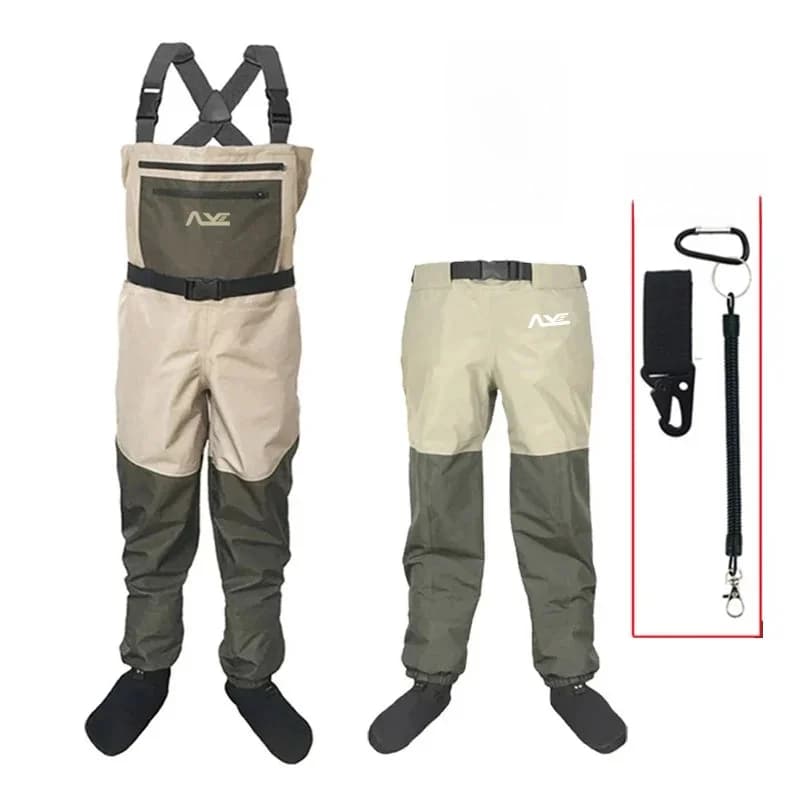 Waders de pêche à la mouche, chaussettes en néoprène, pantalons de pataugeoire, vêtements de chasse, chaussures de pêche sur la poitrine, salopette