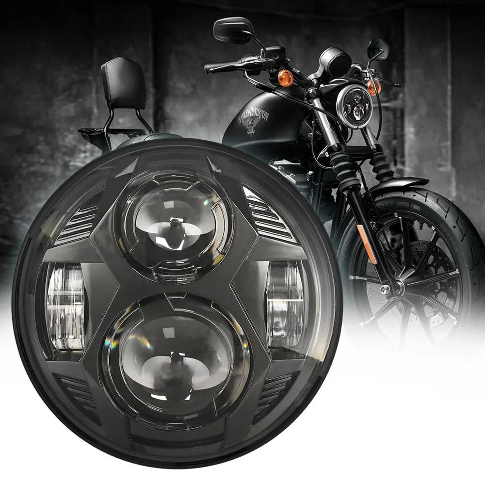 Phare LED 5,75 pouces avec faisceau haut/bas DRL pour Honda Yamaha Harley Dyna Sportster Softail FXST, FXSTB, FXSTC 5 3/4 "phare.