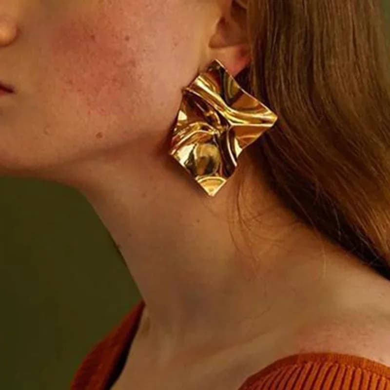 Boucles d'oreilles à Clip couleur or pour femmes, géométriques, Non percées, à la mode, bijoux de fête, cadeau, nouvelle collection