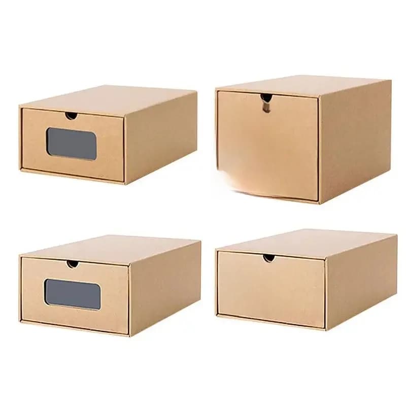 Boîte de rangement empilable pour chaussures pliantes, MELBox, Evaluaker, Freins Kraft pliables écologiques, Conteneur Luminebox