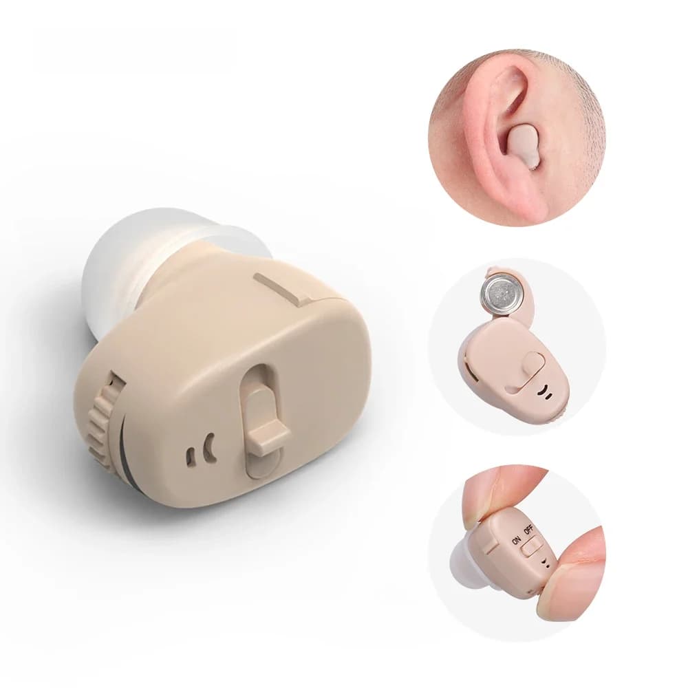 ITE Mini aide auditive invisible oreille pour la surdité aides auditives numériques pour personnes âgées amplificateur de son de perte auditive modérée à sévère