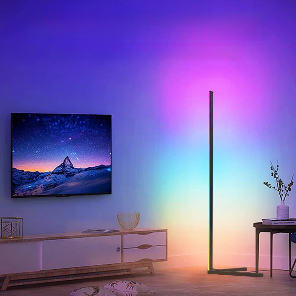 Lampadaire nordique moderne RGBW WIFI/Bluetooth coin lampe sur pied atmosphère veilleuse pour salon chambre intérieur Art décor à la maison