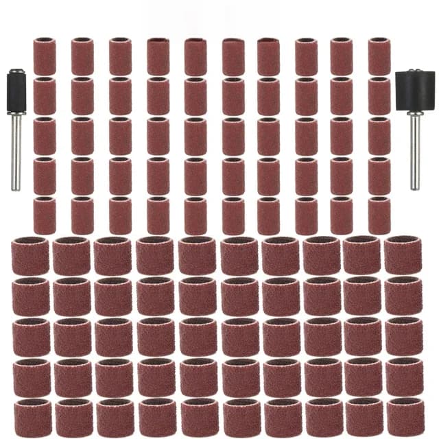 Grain de kit de tambour de ponçage 12,7/6,35 mm # 80 # 120 # Bande de ponçage 180 pour manchons Dremel, pour Mini meuleuse d'angle électrique, mandrins de ponçage