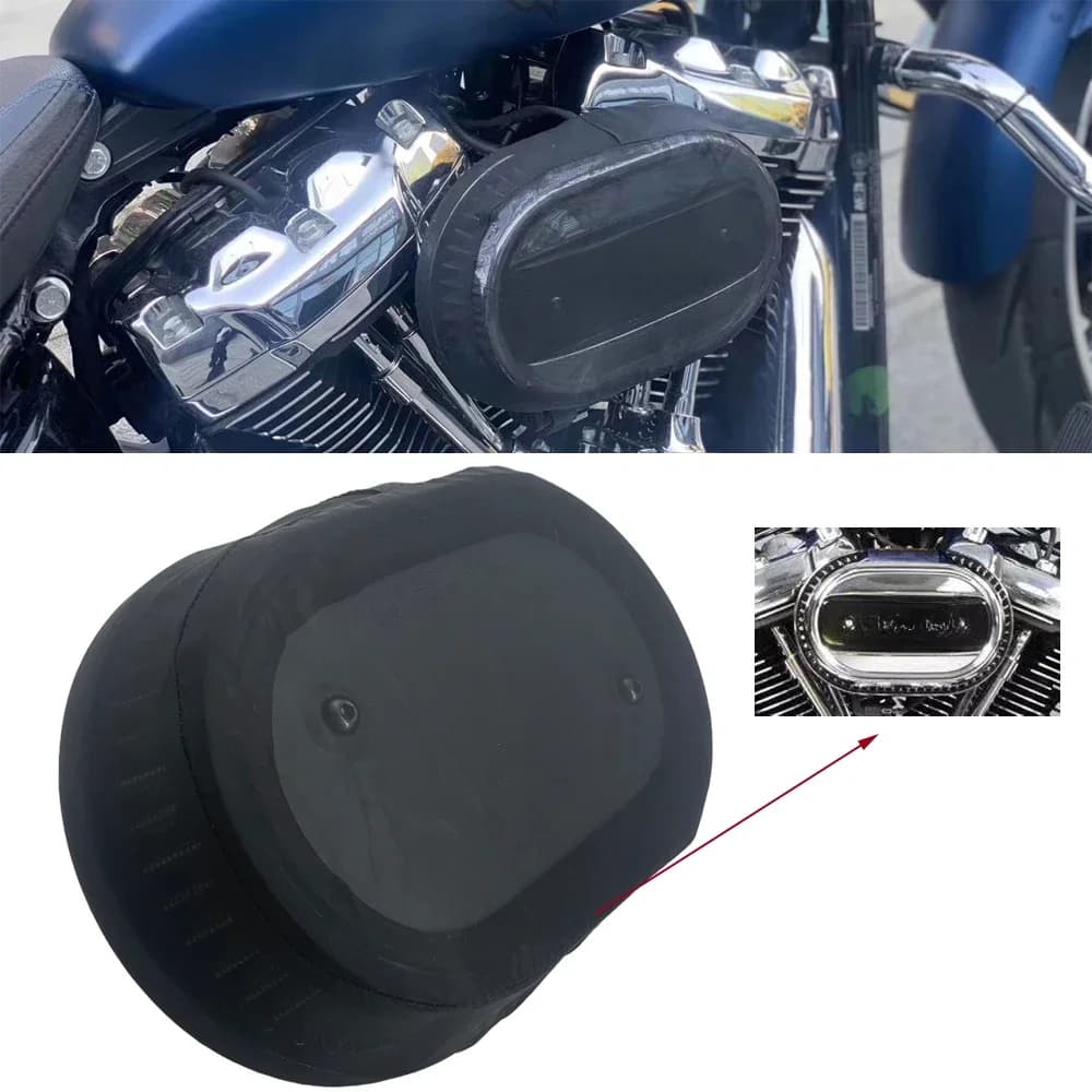Couvercle de protection noir pour Moto, filtre à Air, chaussettes de pluie à reniflard lourd pour Harley Sportster Touring Dyna Softail 114.e Kits de nettoyage d'air