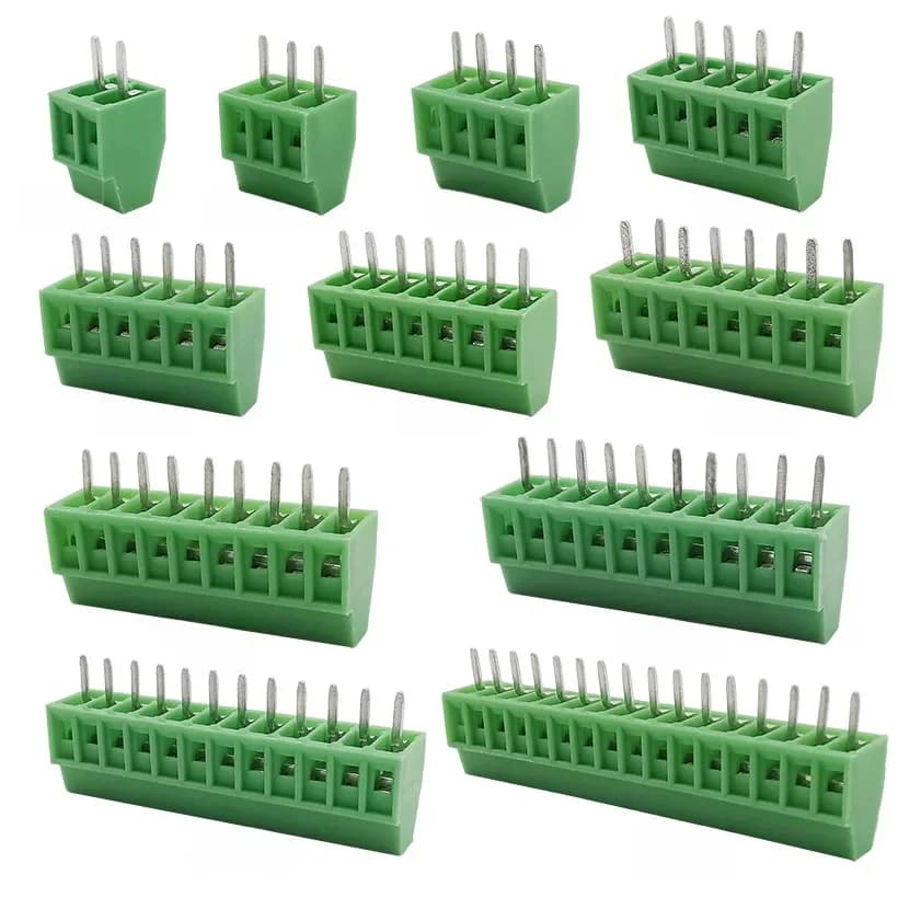 Connecteur de bornier à vis PCB KF128, pas de 2.54mm, adaptateur de montage sur PCB, 2/3/4/5/6/7/9/10/12/16 broches, 10 pièces