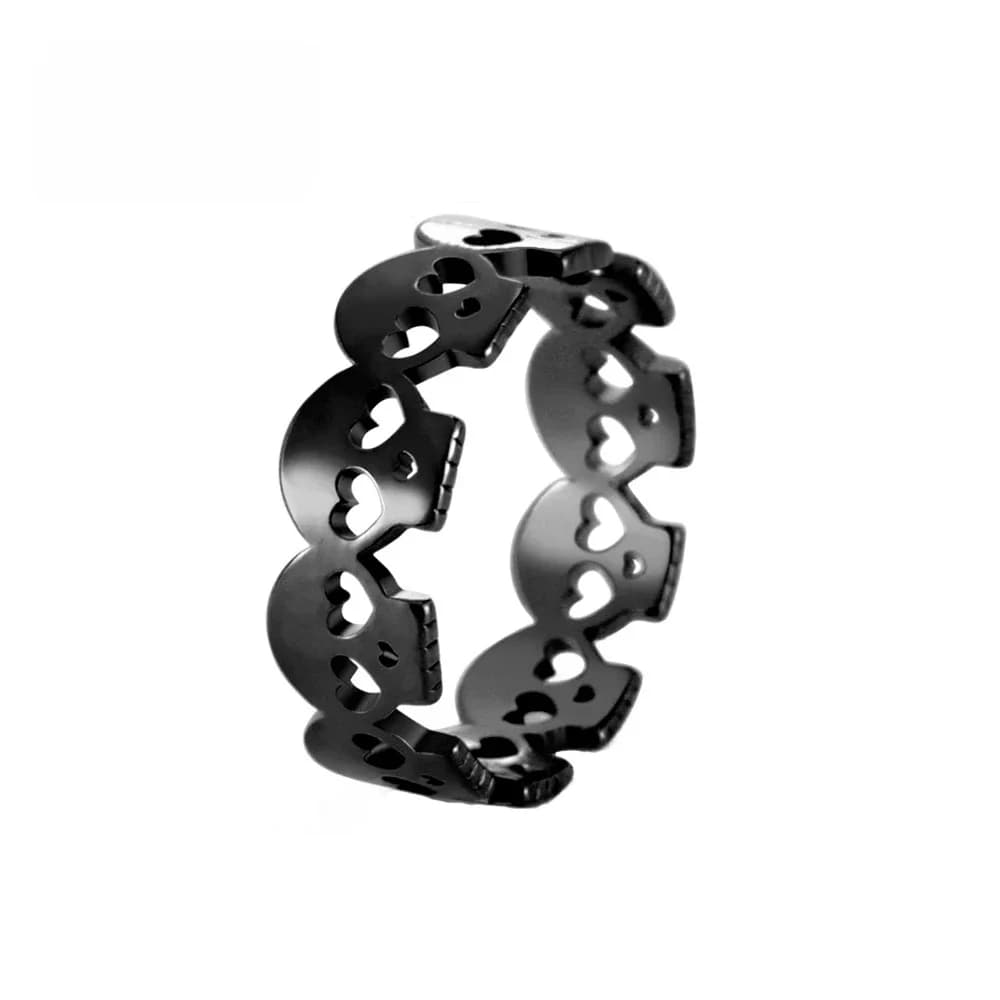 Unift Bagues tête de mort en acier inoxydable pour hommes et femmes, bijoux gothiques, grunge, punk, document noir, accessoires de doigt, cadeau d'Halloween