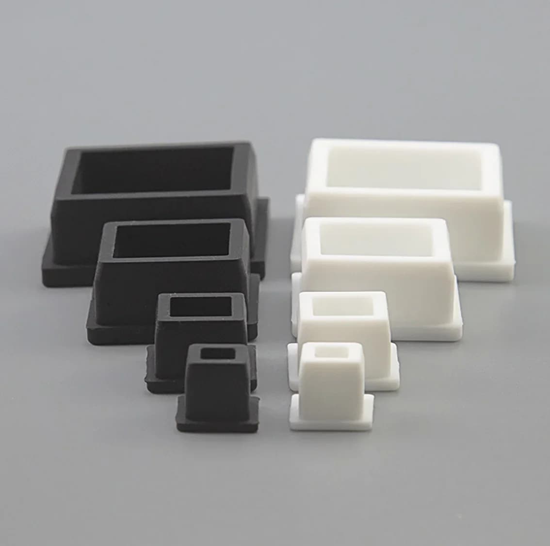 Embouts carrés en caoutchouc de Silicone noir/blanc, bouchons d'obturation de Type T, Section de boîte de Tube, bouchon d'étanchéité