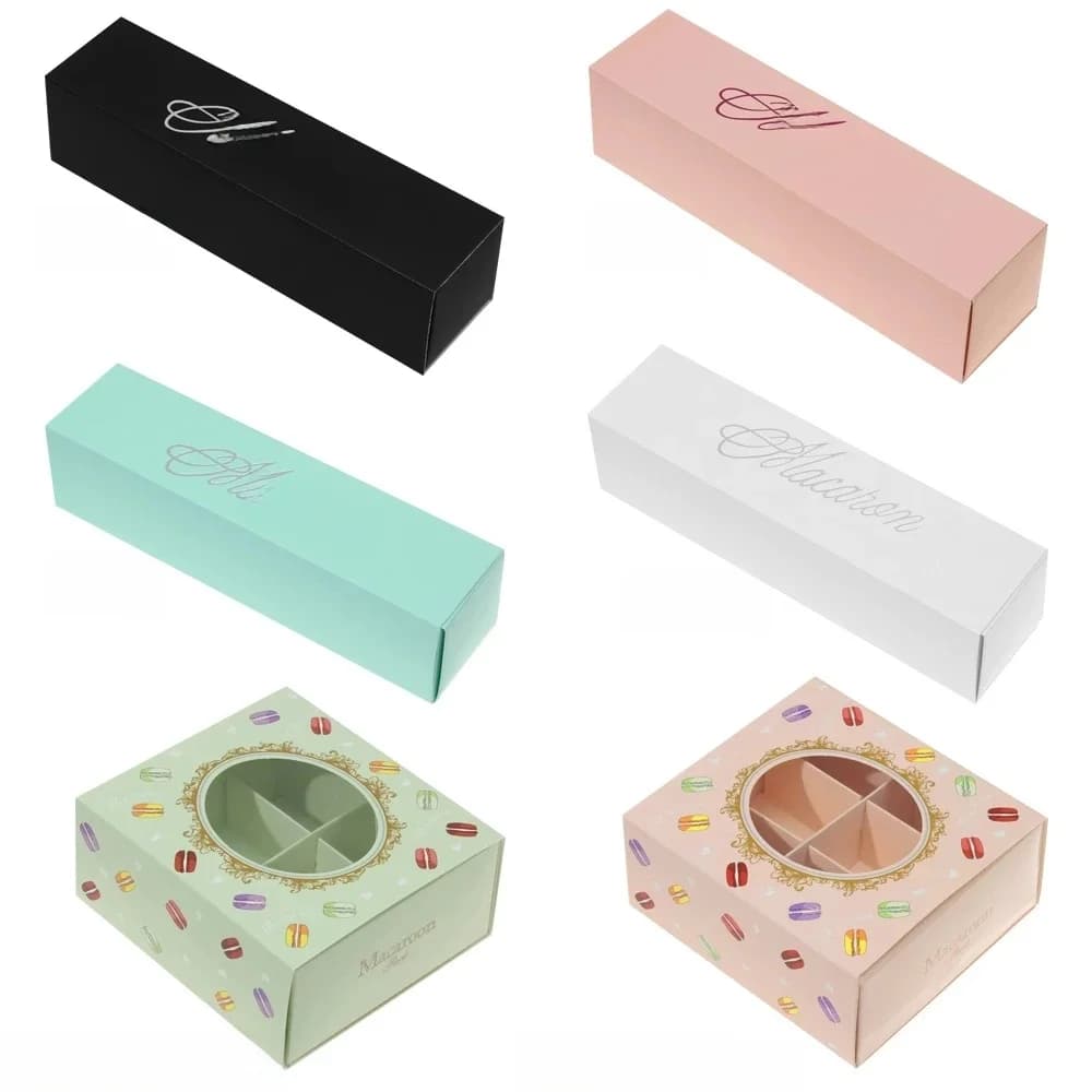 Étuis d'emballage créatifs pour desserts, étuis à muffins et biscuits, boîte d'emballage pour Macaron, joliment emballé, rangement de gâteaux pour fête de mariage, 2021