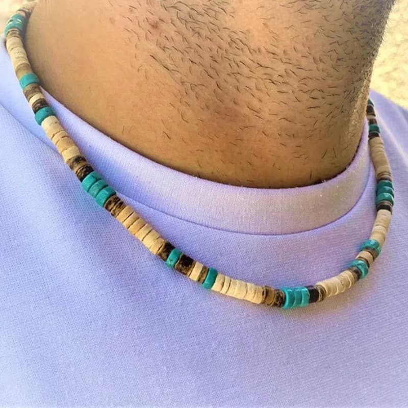 Collier de perles pour hommes collier africain collier de surfeur collier pour hommes