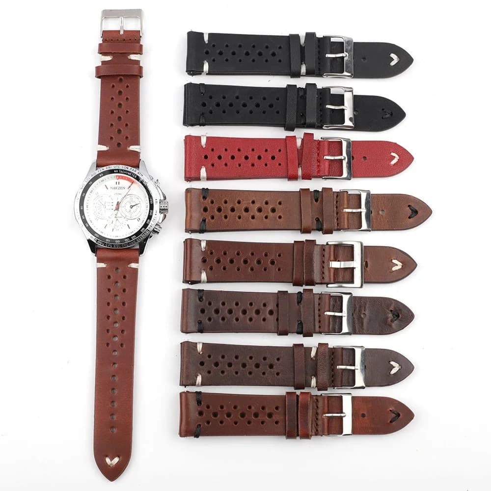 Onthelevel bracelet de montre en cuir 18mm 20mm 22mm 24mm Durable couleur marron café bracelet de montre à dégagement rapide bracelets de montre remplacement