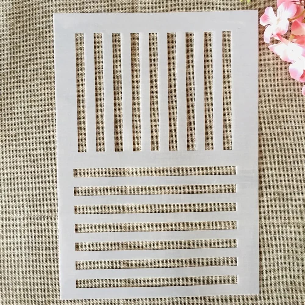 Pochoirs à superposer pour peinture murale, A4, barre de lignes, géométrie, bricolage, Scrapbook, coloriage, gaufrage, modèle décoratif d'album, 29cm
