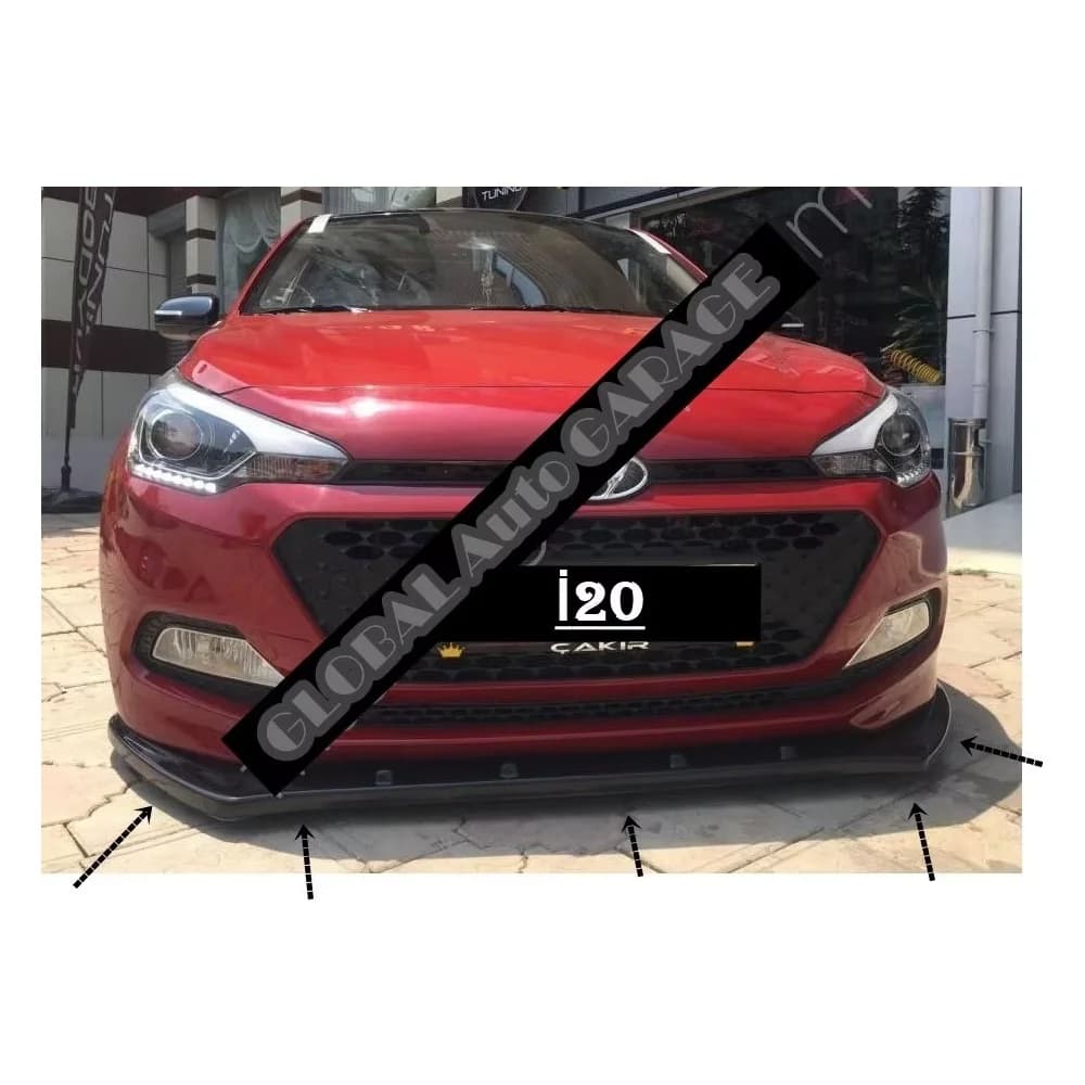 Lame de pare-choc avant, accessoire universel pour voiture, Hyundai i20, 2008 – 2020, Piano, noir brillant, diffuseur de séparation, garde-boue