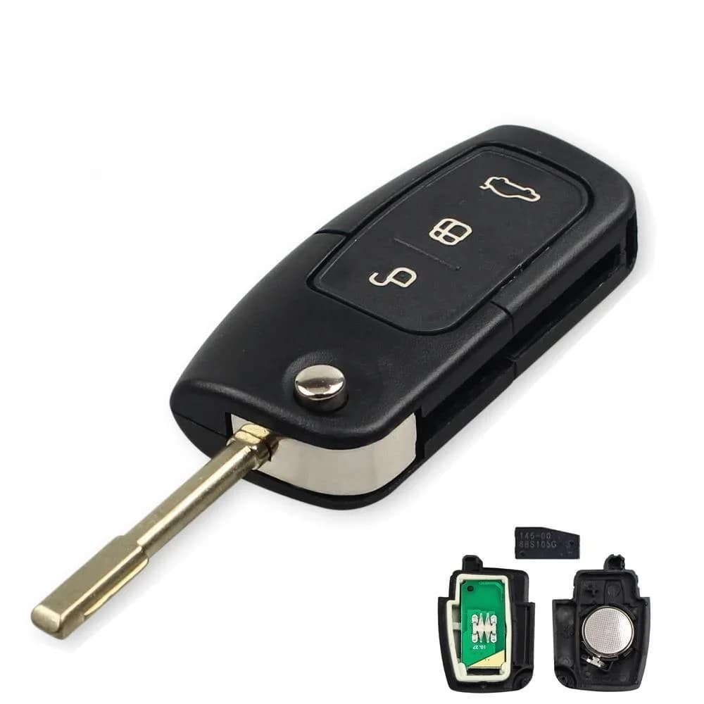 KEYYOU clé à distance de voiture bricolage pour Ford Fusion Focus Mondeo Fiesta Galaxy HU101 FO21 lame véhicule clé rabattable 4D60 4D63 puce 80/40 bits