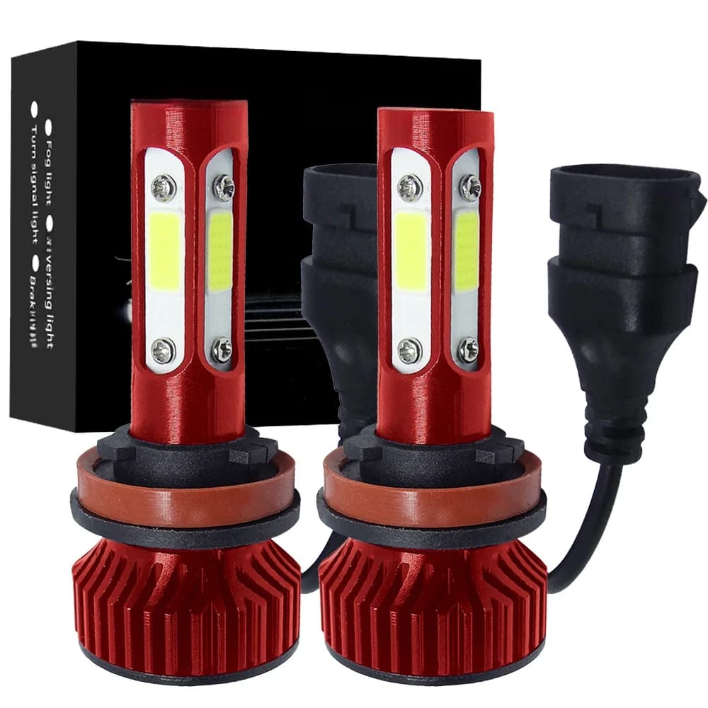 2 pièces H11 4 côtés Cob H7 H8 HB3 9005 HB4 9006 phares Led 10000LM ampoules de voiture antibrouillard automatique 8000K 6000K sans ventilateur Mini Led V4