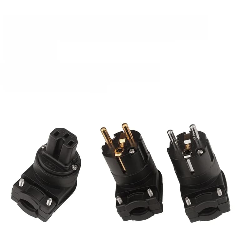 YYAUDIO Connecteur de prise électrique AC femelle/mâle EU IEC FI-UK britannique haut de gamme Hifi plaqué cuivre pur or rhodium