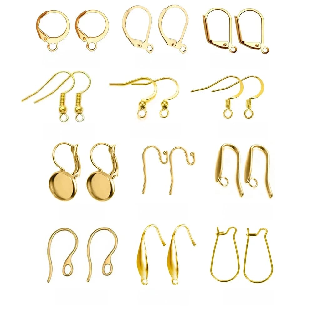 20 pièces/lot de fermoirs à boucles d'oreilles français en acier inoxydable, bases de crochets pour boucles d'oreilles, accessoires pour la fabrication de bijoux DIY
