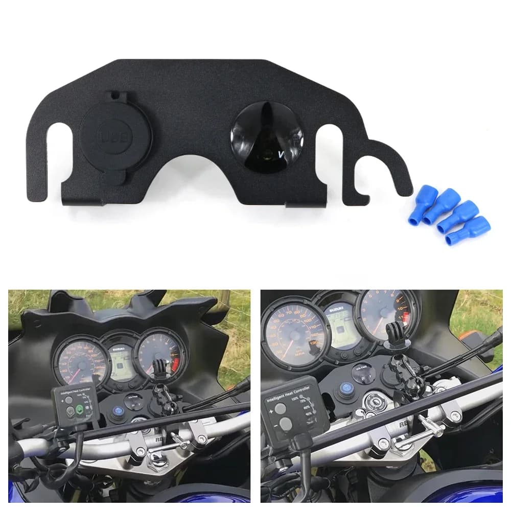 Étagère auxiliaire pour moto, panneau de tableau de bord USB, compatible avec Suzuki V-strom650 DL650 2004 2005 2006 2007 2008 2009 2010 2011