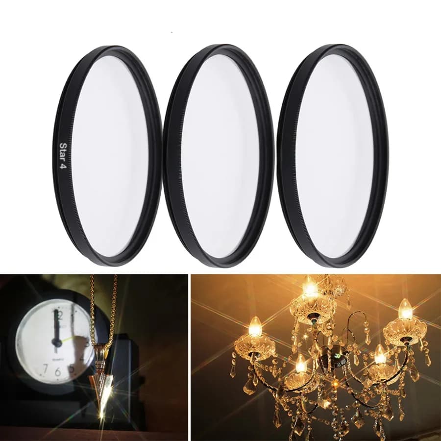 Filtre étoile pour objectif d'appareil photo, lumière étoile, adapté pour objectif IL, Nikon, Sony, Pentax, Olympus, Fujifilm, Tamron, Sigma, 37 ~ 82mm, 4, 6, 8 points