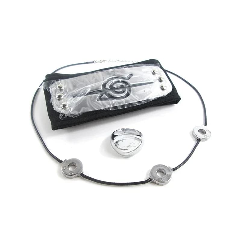 Brdwn Cosplay Akatsuki Hidan Itachi Logo, collier bandeau, bague Kunai