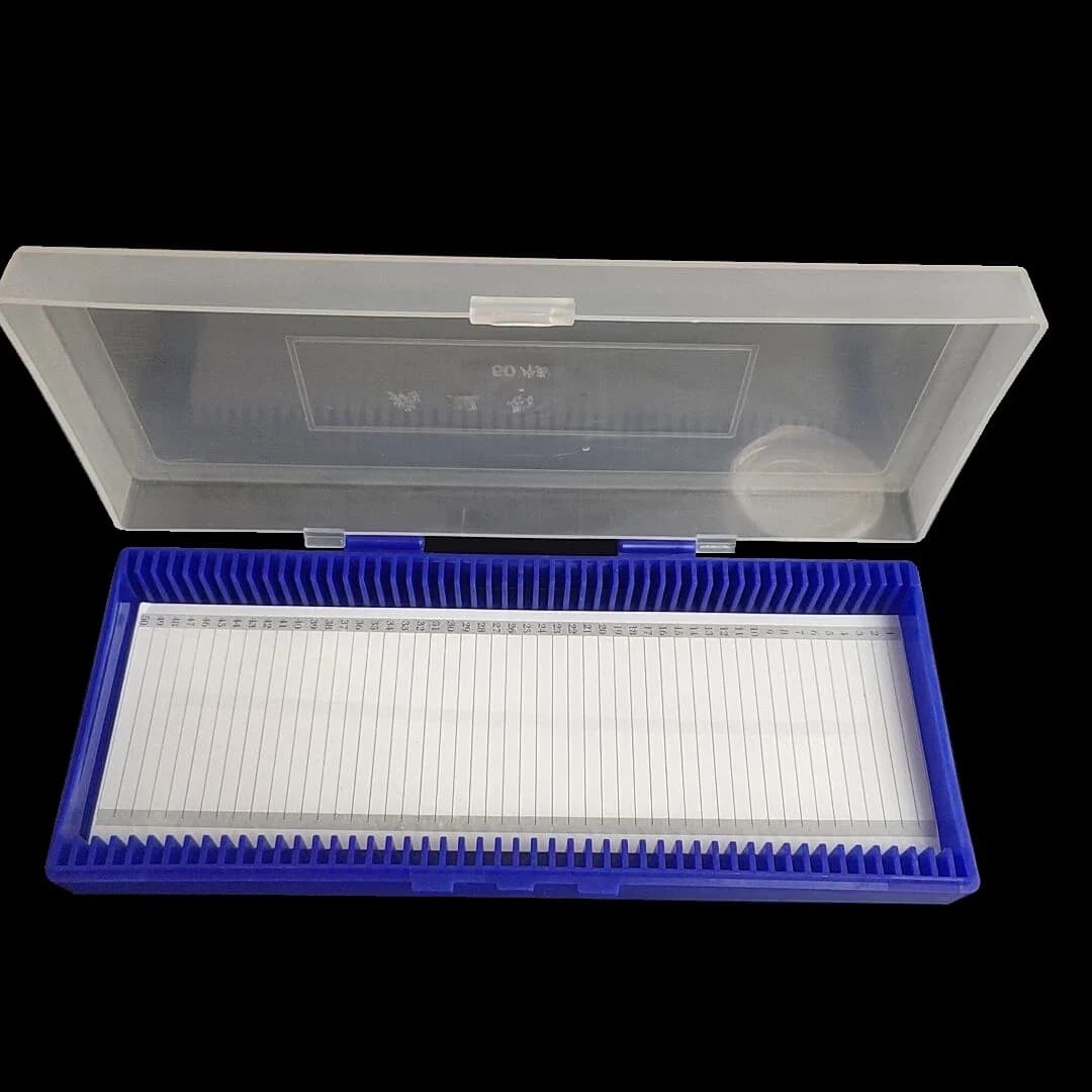 Boîte à glissière pour Microscope, la pathologie biologique peut contenir jusqu'à 50 pièces, fentes de boîte à tranche Bio, boîte à glissière en verre rectangulaire pour Microscope