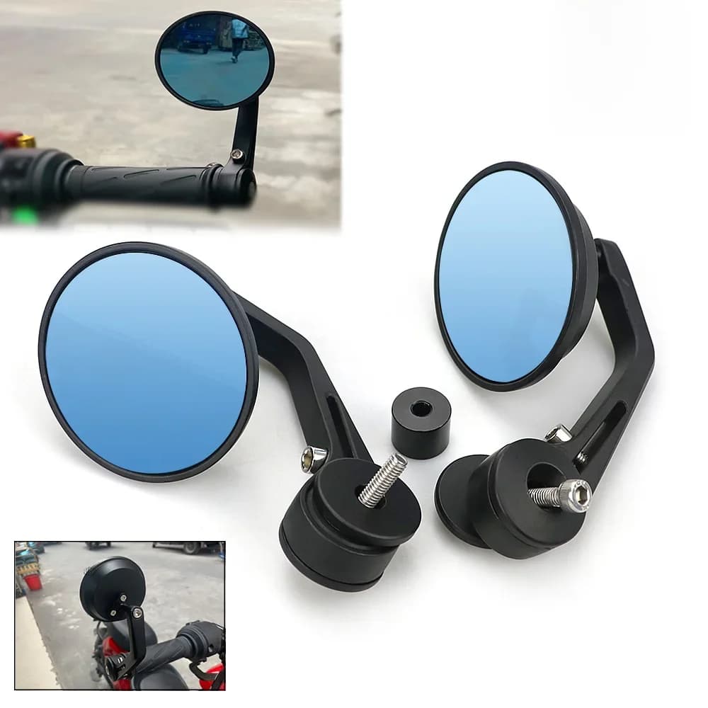Rétroviseurs ronds d'extrémité de barre de guidon de moto, verre bleu pour Vespa GTS Sprint primera 150 300 125 250 LX GTV LXV