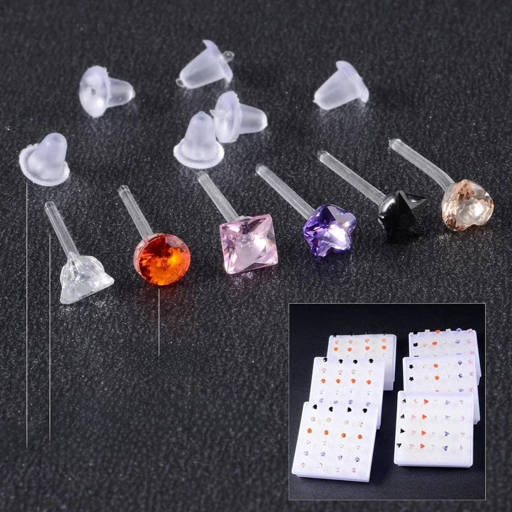 Bijoux de piercing hypoallergéniques en bioplastique, arbre flexible, boucle d'oreille, 147 us, hélice, cartilage, corps, mode, boîte de 24 pièces
