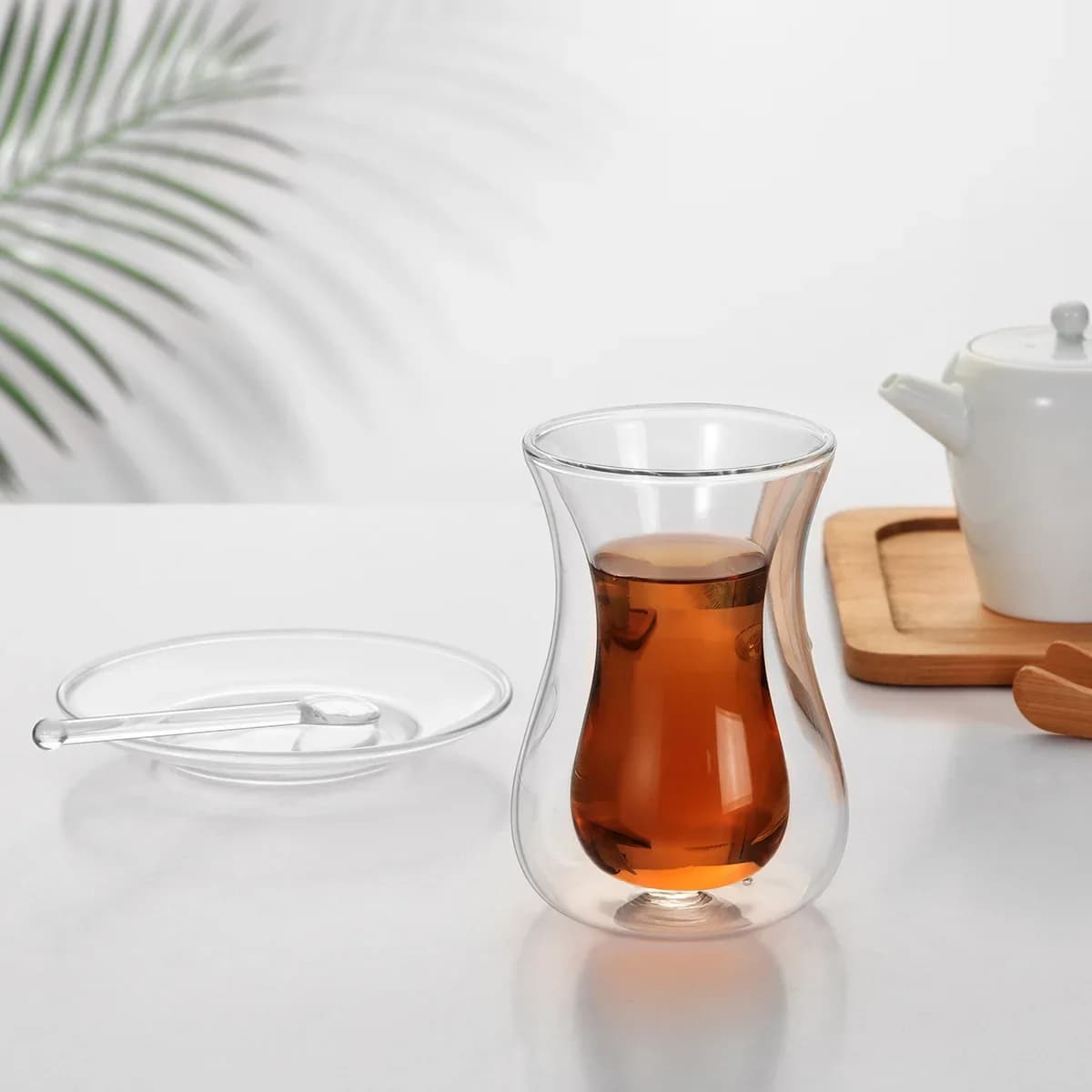 ESPRESBUCSHOT-Ensemble de Tasse à Thé Noir, Double Paroi en Verre Isotherme, 73 Pièces