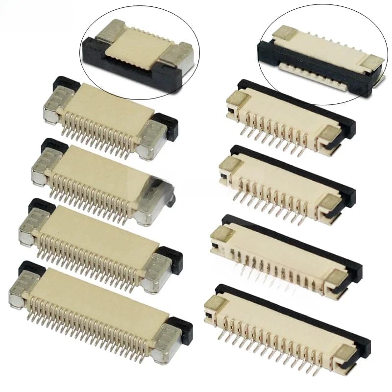 Connecteur FPC, pas de 0.5mm/1.0mm, type tiroir, Type de contact supérieur/inférieur, prise de câble plat FFC 4P 5P 6P 8P 10P-60 broches, 10 pièces
