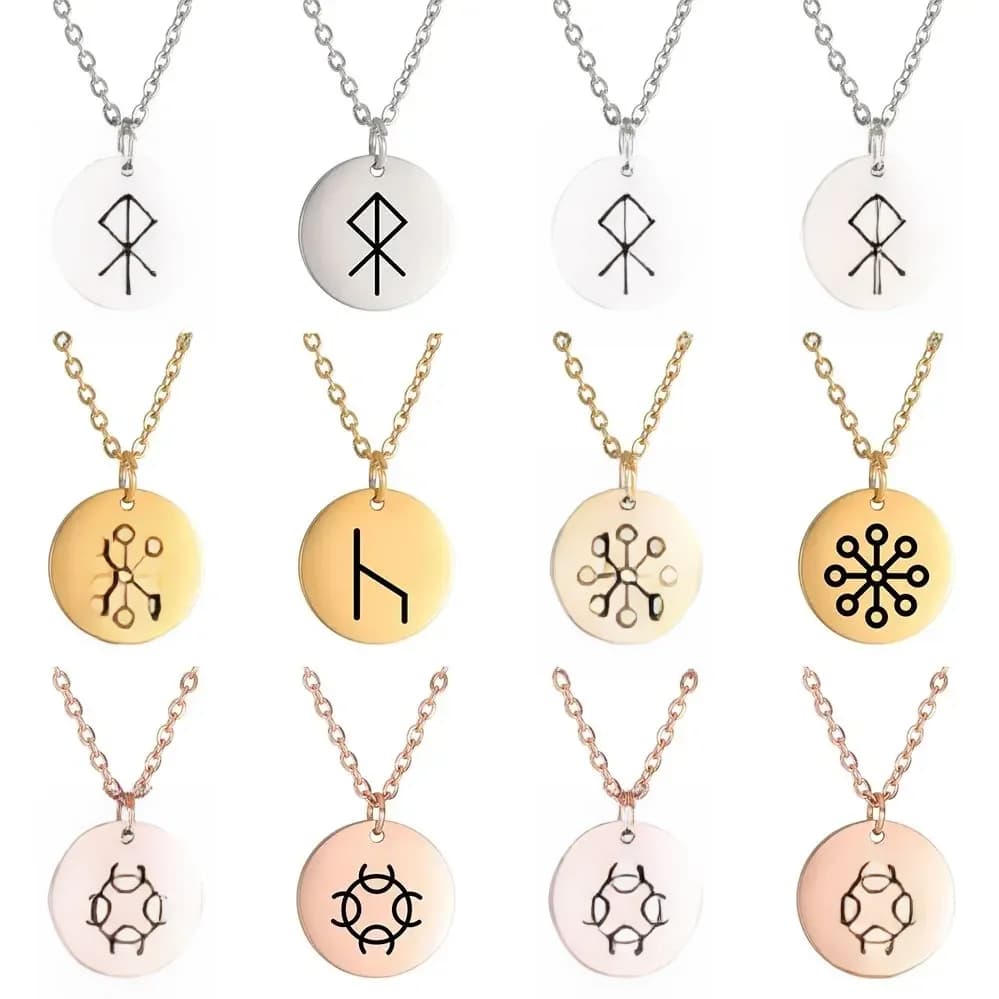 Dawapara – collier Talisman Vintage, petit breloque, symbole Odin, pendentifs en acier inoxydable, amulette porte-bonheur
