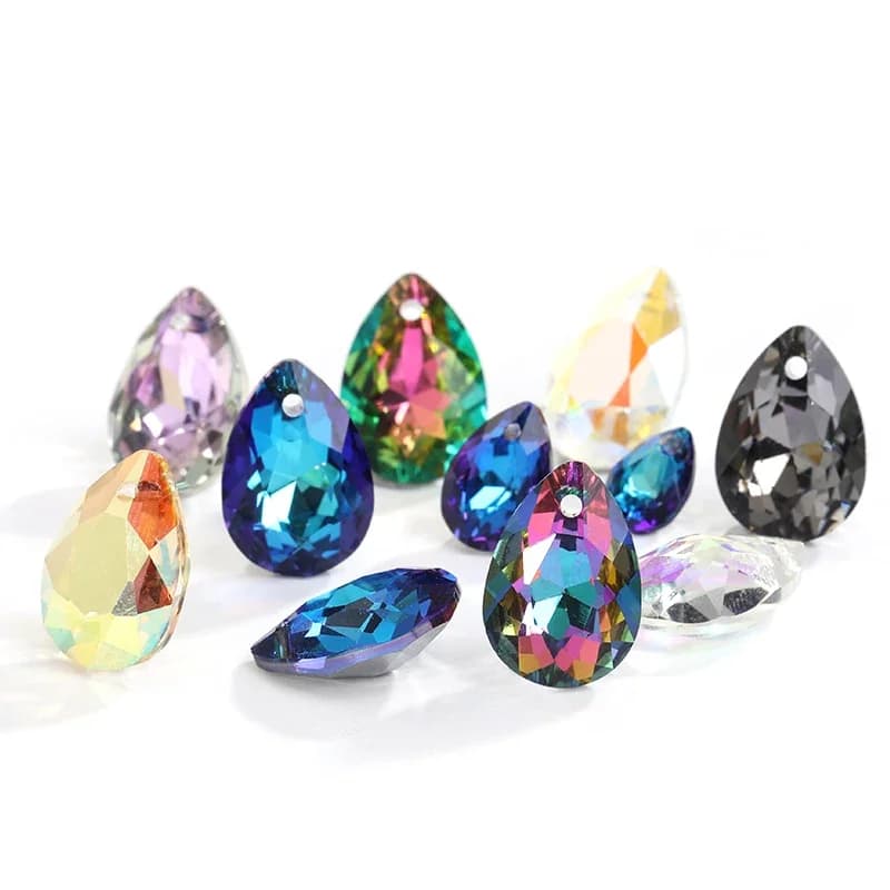 Pendentif en Strass 6x9/8x12/11x16mm, accessoires de bijoux en cristal, artisanat, pierre Strass, cristal pour la fabrication de boucles d'oreilles et de bracelets