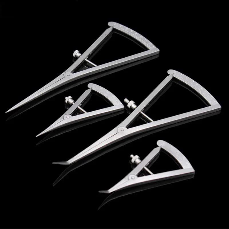 4 Szie dentaire Premium Castroviejo étrier de verrouillage à vis-étriers chirurgicaux de mesure règle médicale de dentiste