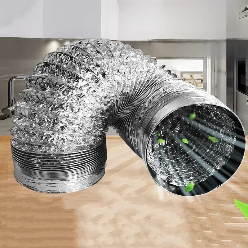 Tuyau de Ventilation d'air en aluminium, 80-200mm, conduit d'échappement Flexible pour salle de bains, système de cuisine, accessoires de Tube de Ventilation