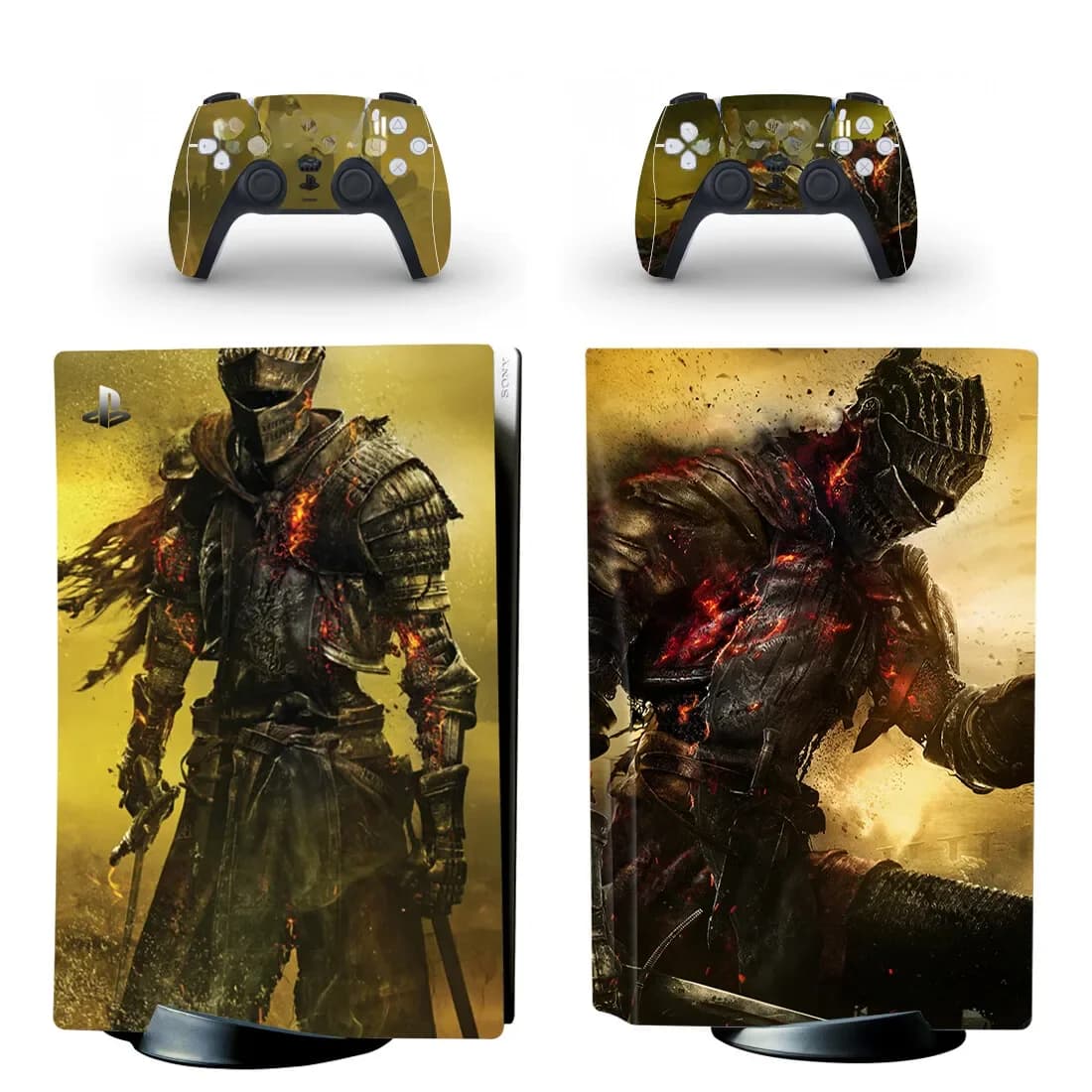 Dark Souls PS5 Standard disque peau autocollant couverture pour Console et 2 contrôleurs PS5 disque peau vinyle