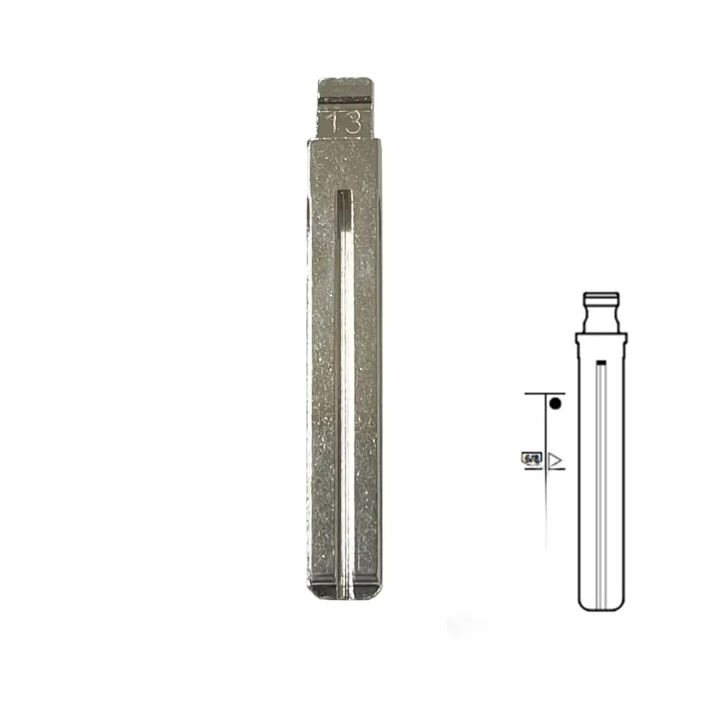 Lame de clé métallique rabattable non coupée, 10 pièces, 13 # TOY40 TOY48 Toy48FH pour Lexus,Toyota IX35 pour KD Keydiy Xhorse VVDI télécommande clé vierge No.13