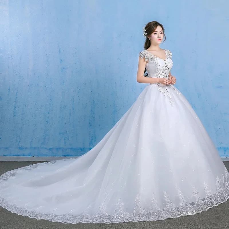 Gryffon – robe De mariée en dentelle brodée, col en v, robe De bal, robe De princesse, grande taille, Sexy