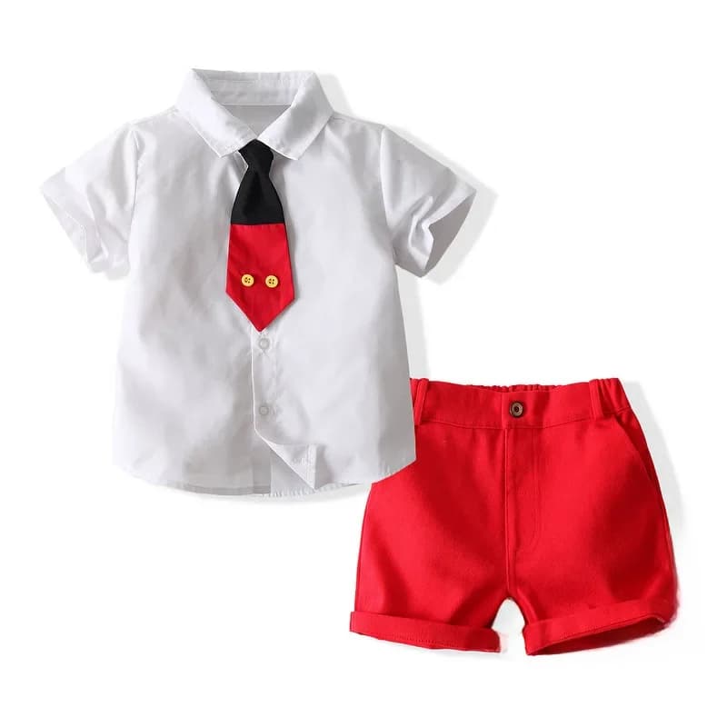 Ensemble de vêtements pour garçons, vêtements pour enfants, robe d'hôte pour étudiants, vêtements pour enfants, short d'été formel, chemise, cravate, nouvelle collection