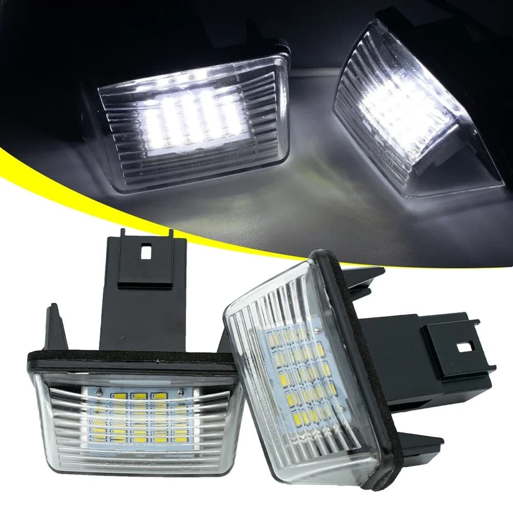 Éclairage de plaque d'immatriculation LED, 2 pièces, pour citroën C3 C4 C5 Berlingo Saxo Xsara Picasso, Peugeot 206 207 306 307 308 5008