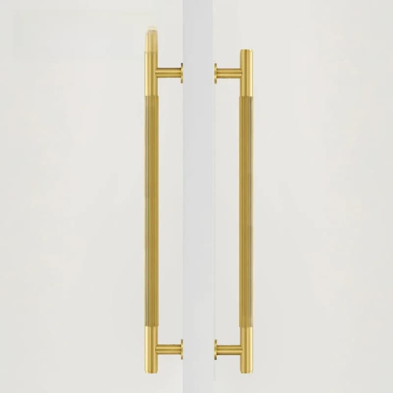 Dooroom – barre de traction linéaire à rayures double face en laiton, porte en bois, porte en verre de salle de douche, poignée en laiton or noir mat