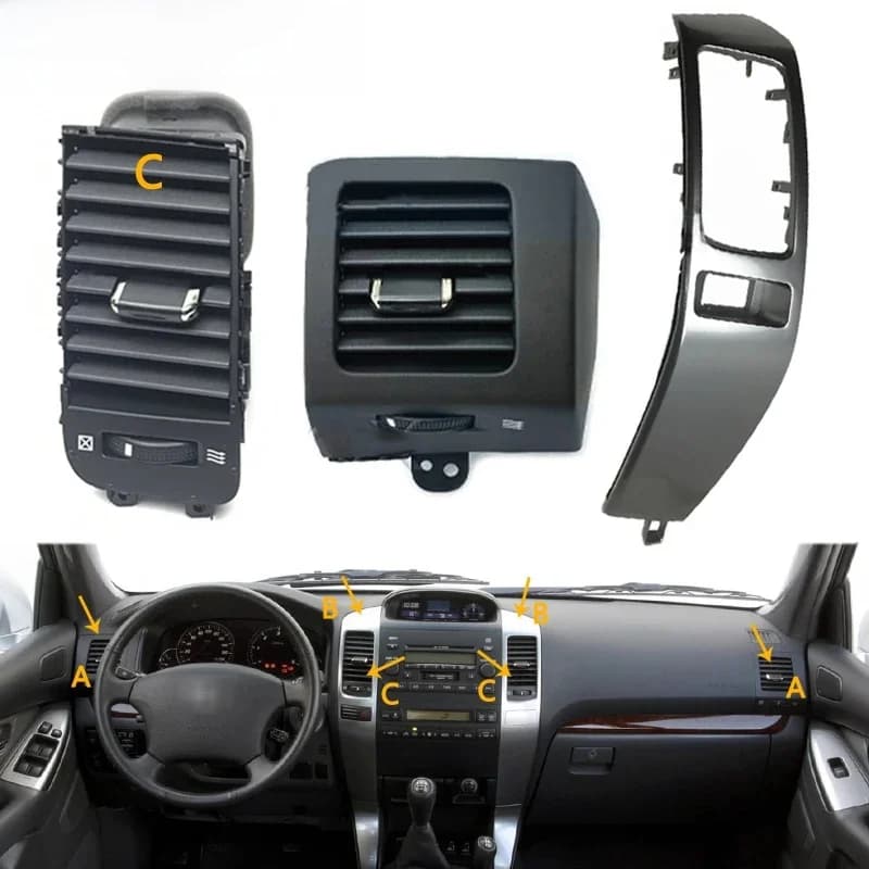 Panneau de cadre de plaque d'aération de climatisation A/C de sortie de climatiseur de voiture pour Toyota Land Cruiser Prado 120 Lexus GX470 2003 – 2009