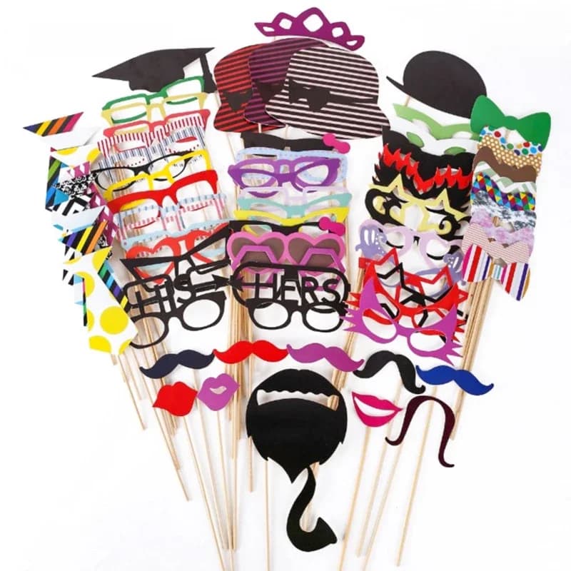 Accessoires Photo stand Photo juste joyeux lunettes drôles bricolage anniversaire bébé douche garçon fille Photo stand accessoires décorations de mariage