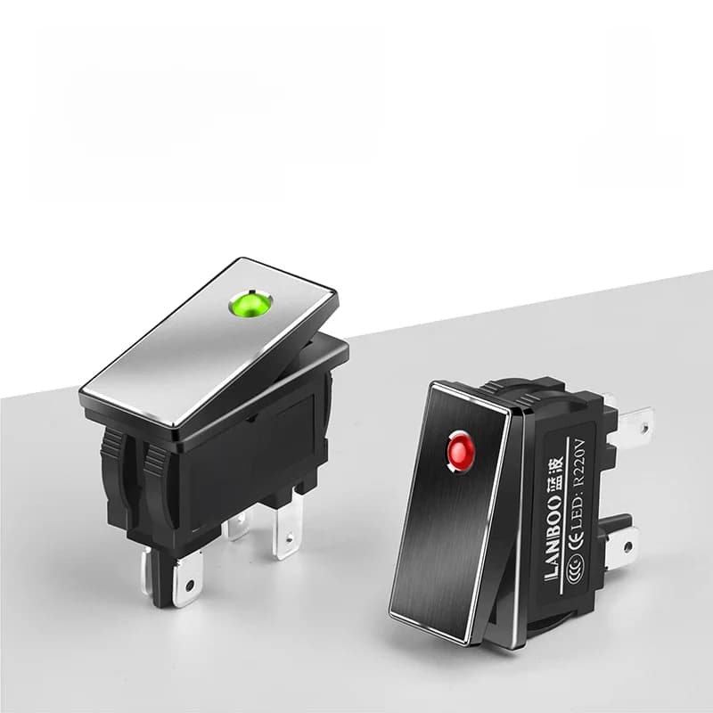 Interrupteur à bascule haute intensité LANBOO série 2810.5, 16 ampères, 2NO, avec LED, 2 positions, 5-24V/250V