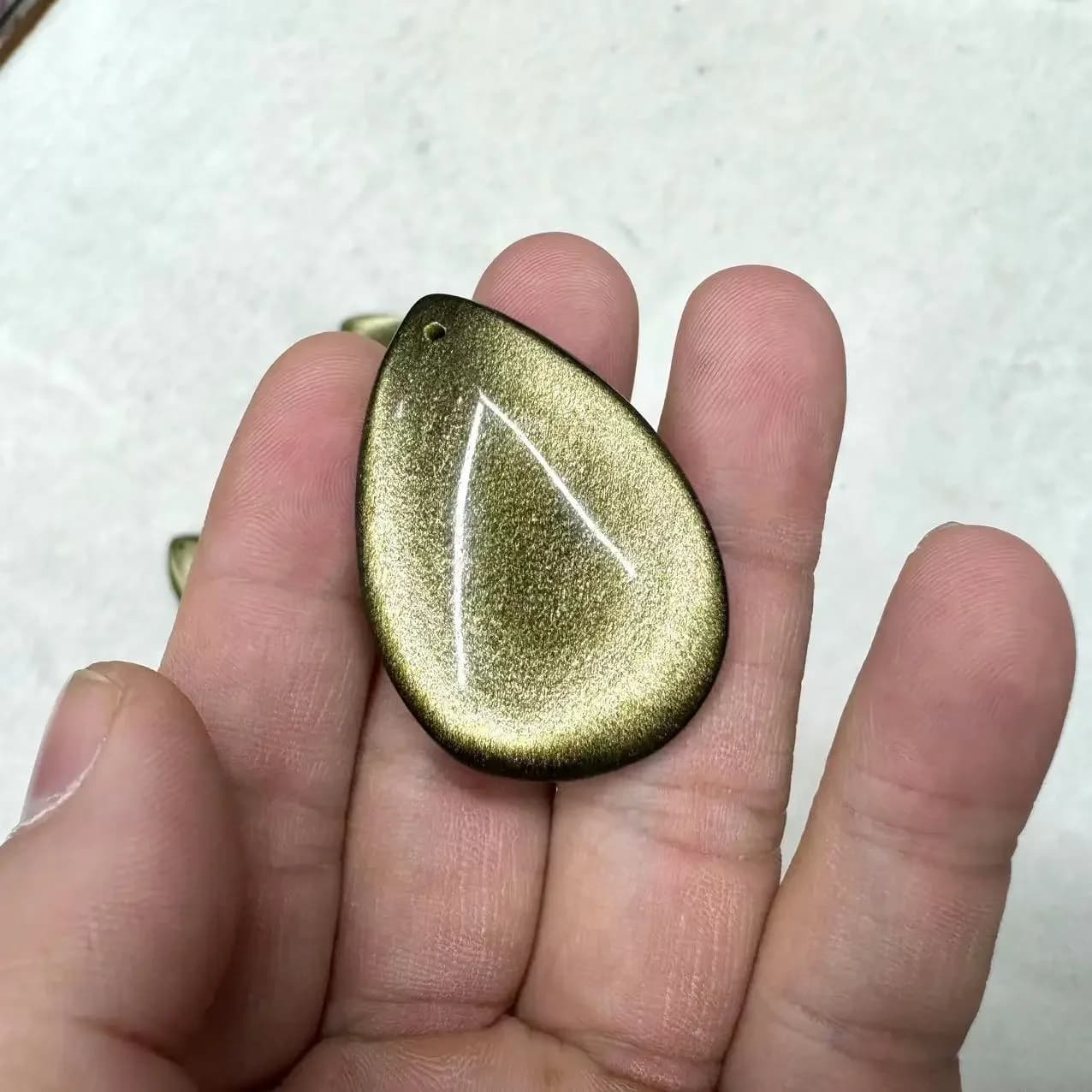 Pendentif en obsidienne dorée, forme goutte, bijoux en pierres précieuses naturelles pour femmes, pour hommes, pour cadeau, vente en gros!