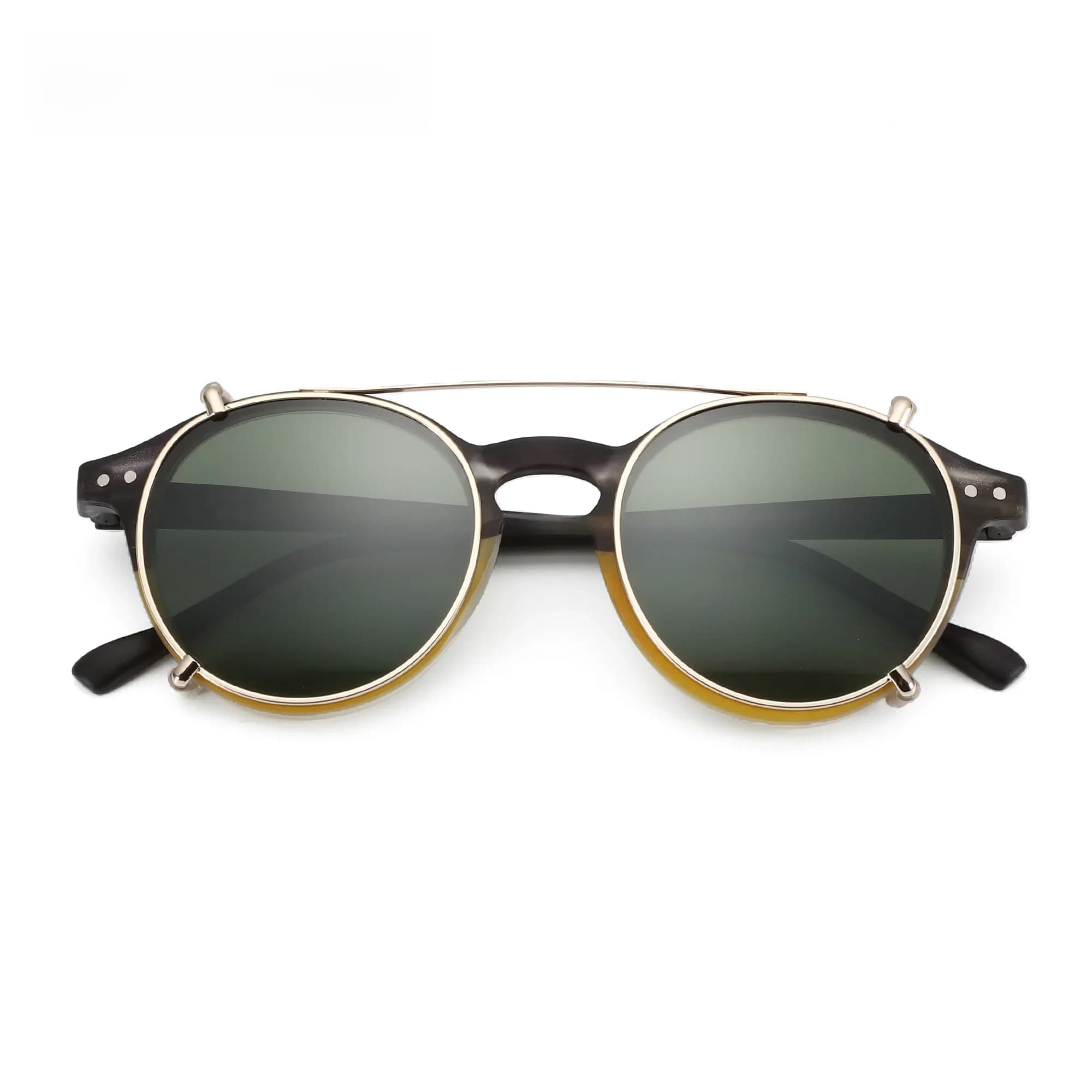 ZENOTTIC-Steampunk Style pince sur lunettes de soleil pour hommes femmes Anti lumière bleue lunettes + pince polarisée mode/rétro lunettes d'ordinateur