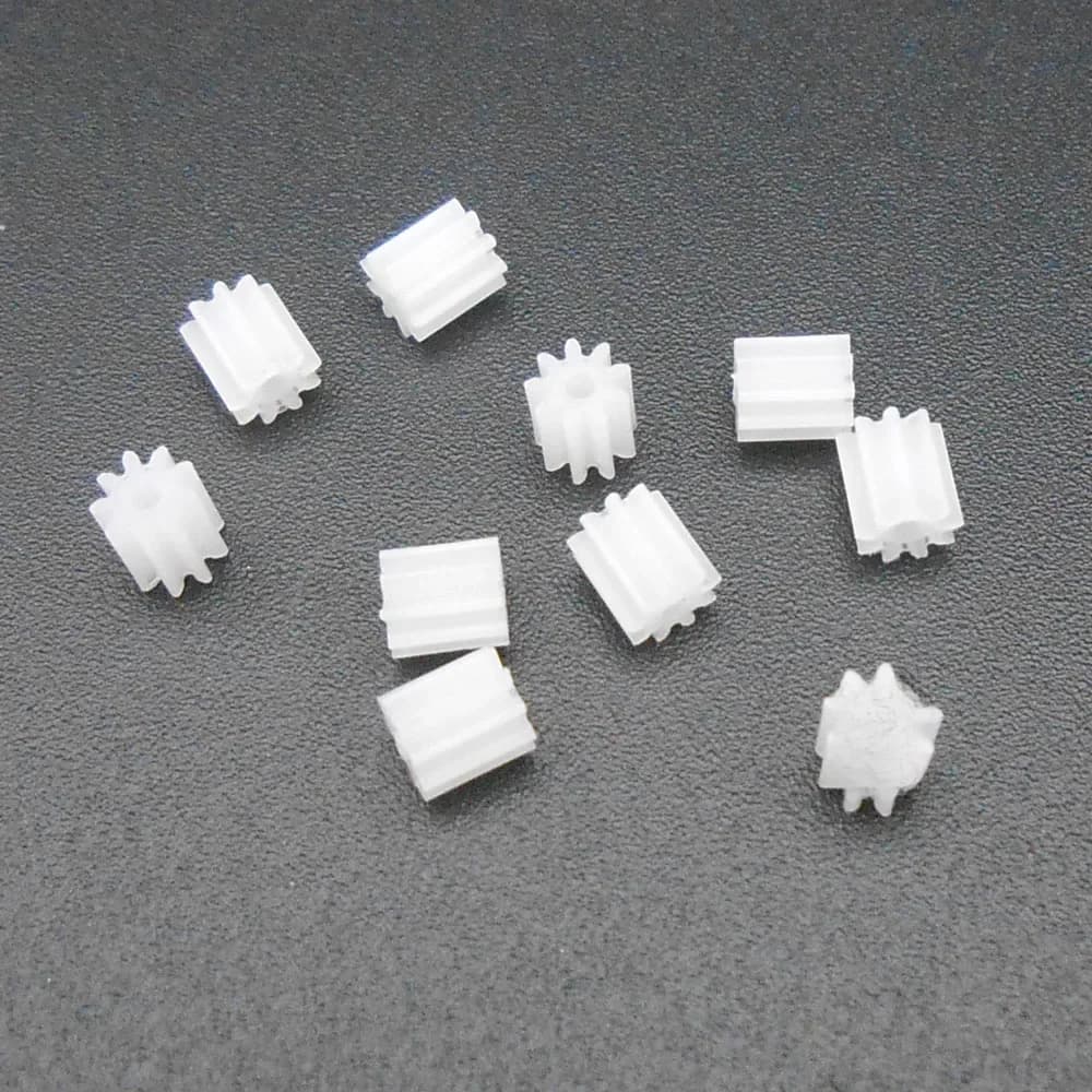10 pièces nouveau 0.3M 9 dents engrenage droit en plastique 0.3 module T = 9 ouverture 1mm (0.95mm) accessoires de modèle de bricolage 9T 3.3MM X 3.5MM pignon 1A