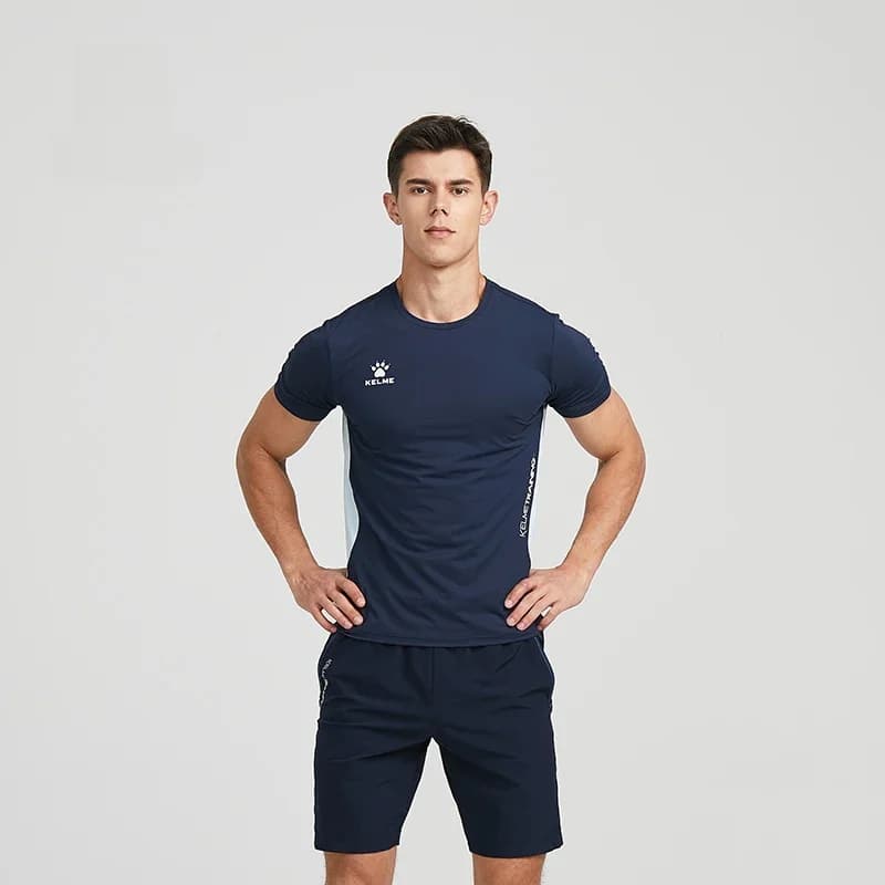 KELcloser-T-shirt de sport à manches courtes pour homme, vêtement de course, d'entraînement, d'exercice, de gym, à séchage rapid