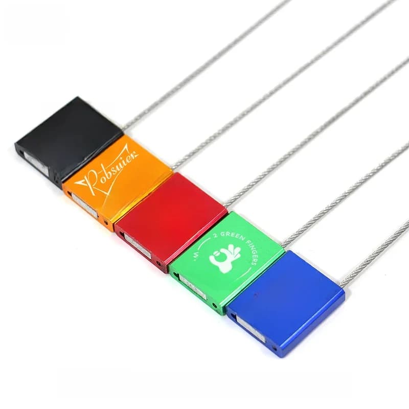 20 pièces Johonneur de câble personnalisés de haute sécurité, conteneur en métal, joint de fil d'acier, nervure serrée, étiquettes d'expédition en aluminium pour la logistique 30cm