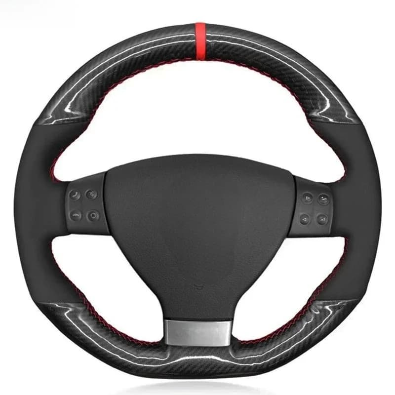 Housse de volant de voiture en daim noir et Fiber de carbone, cousue à la main, pour Volkswagen Golf 5 Mk5 GTI VW Golf 5 R32 Passat R GT 2005