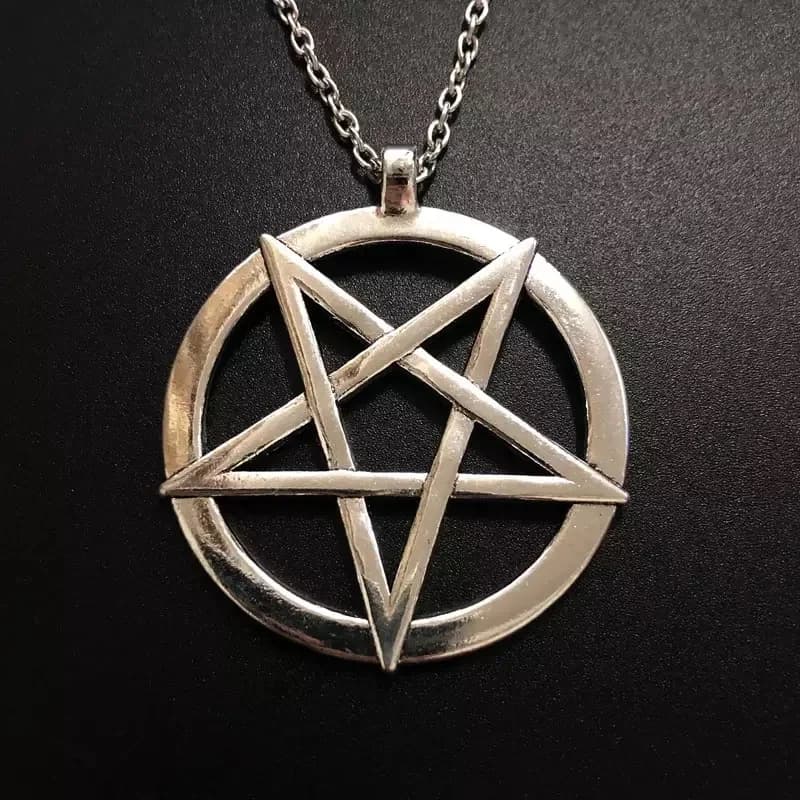 Pendentif pentagramme inversé à la mode, collier symbole satanique, amulette unisexe, bijoux
