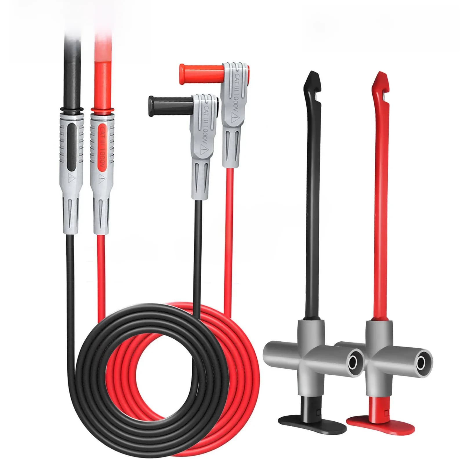 Cleqee P1033A – crochet de perçage multimètre, Kit de plomb de Test, prise banane de 4mm, sonde de perforation de sécurité robuste pour Test électrique